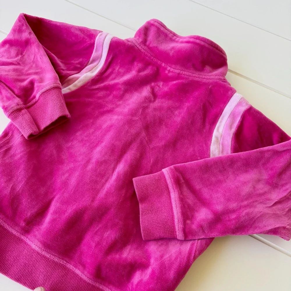 Vintage Gymboree Hot Pink Velour Full Zip Hoodie Tracksuit Size 4T